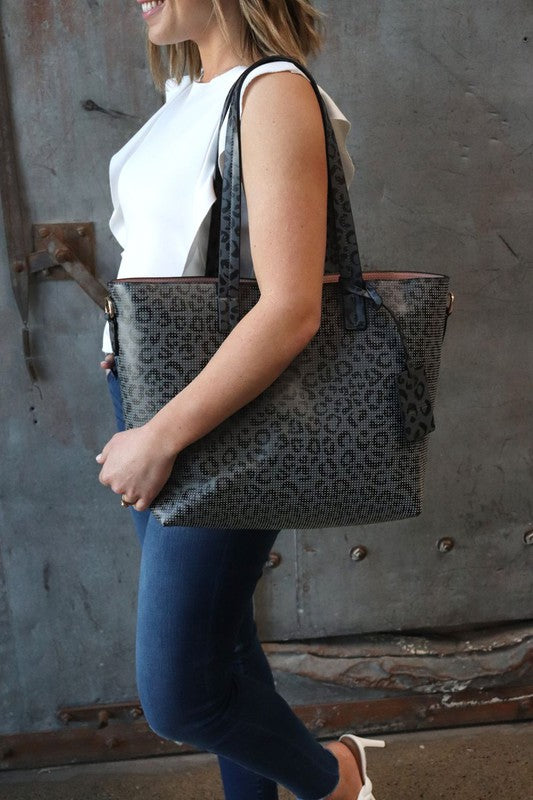 Jane Perforated Leather Large Tote