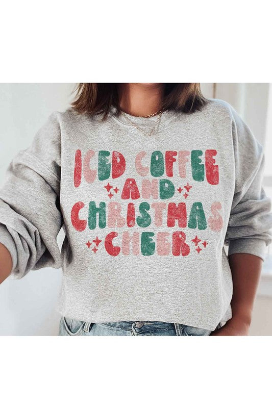 ICED COFFEE CHEERS GRAPHIC SWEATSHIRT