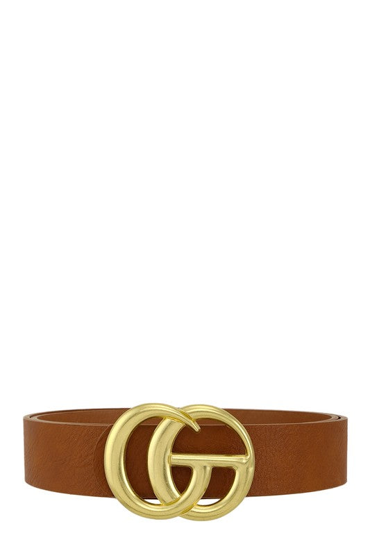 Vintage Go Buckle Classic Faux Leather Belt