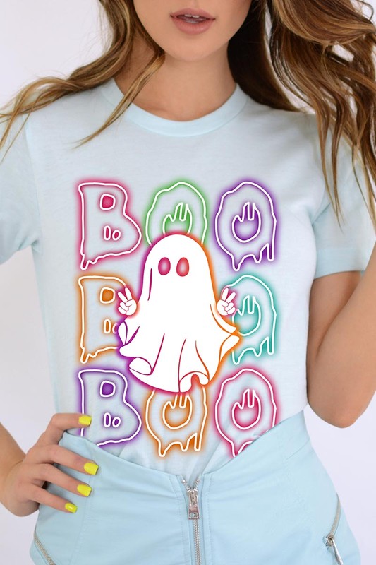 Boo Neon Halloween Ghost Graphic Tee